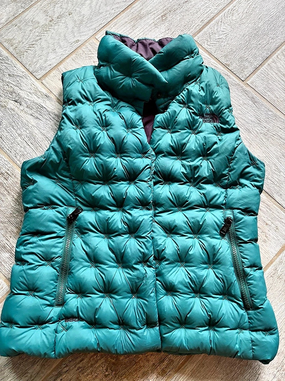 The North Face 550 Down Puffer Vest Green Medium